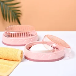 Market99 Plastic Peach Soap Dish - Set Of 2