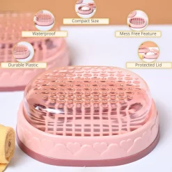 Market99 Plastic Peach Soap Dish - Set Of 2