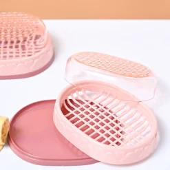 Market99 Plastic Peach Soap Dish - Set Of 2
