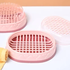 Market99 Plastic Peach Soap Dish - Set Of 2