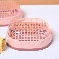 Market99 Plastic Peach Soap Dish - Set Of 2