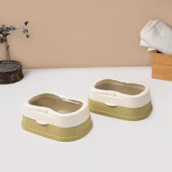 Market99 Plastic White & Yellow Soap Dish - Set Of 2