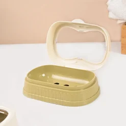 Market99 Plastic White & Yellow Soap Dish - Set Of 2