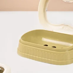 Market99 Plastic White & Yellow Soap Dish - Set Of 2