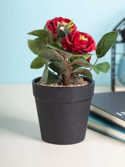 Market99 Realistic Artificial Bonsai Fake Rose Flower Plant Pot
