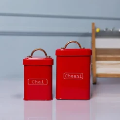 Market99 Red Chai + Chini Jar Set