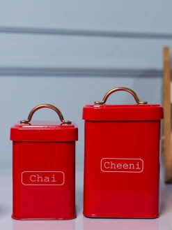 Market99 Red Chai + Chini Jar Set