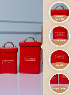 Market99 Red Chai + Chini Jar Set