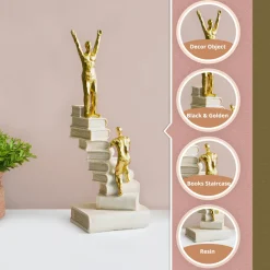 MARKET99 Resin Decor Object Staircase Design in White & Golden