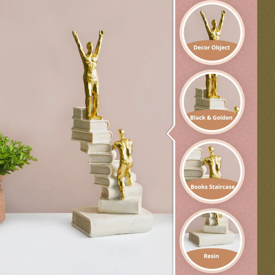MARKET99 Resin Decor Object Staircase Design in White & Golden