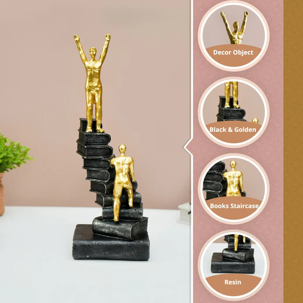 MARKET99 Resin Staircase Decor Object in Black & Golden