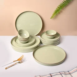 Market99 Rusty Green Melamine Dinner Set Of 12