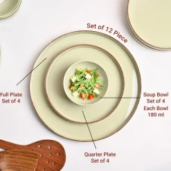 Market99 Rusty Green Melamine Dinner Set Of 12