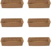 Market99 Small Plastic Multipurpose Storage Basket ( Set Of 6, Solid Brown Colour)
