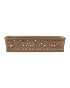 Market99 Small Plastic Multipurpose Storage Basket ( Set Of 6, Solid Brown Colour)