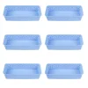 Market99 Small Plastic Multipurpose Storage Basket ( Set Of 6, Solid Blue Colour)