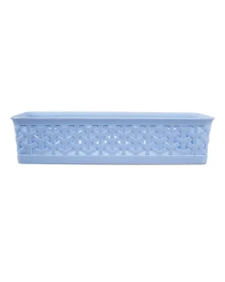 Market99 Small Plastic Multipurpose Storage Basket ( Set Of 6, Solid Blue Colour)