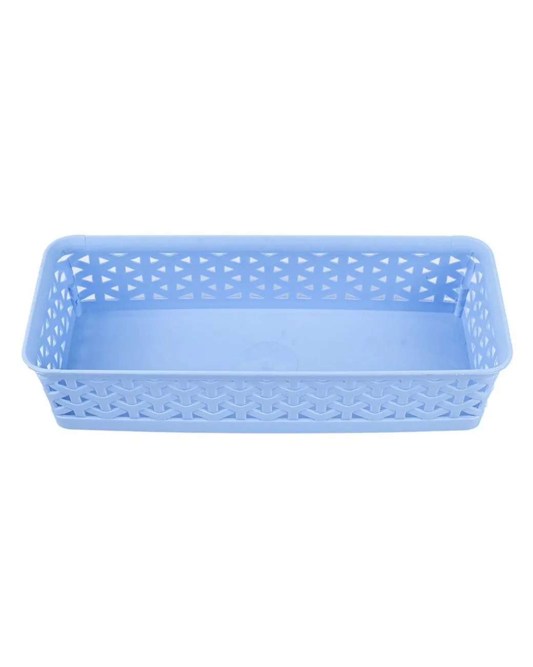 Market99 Small Plastic Multipurpose Storage Basket ( Set Of 6, Solid Blue Colour)