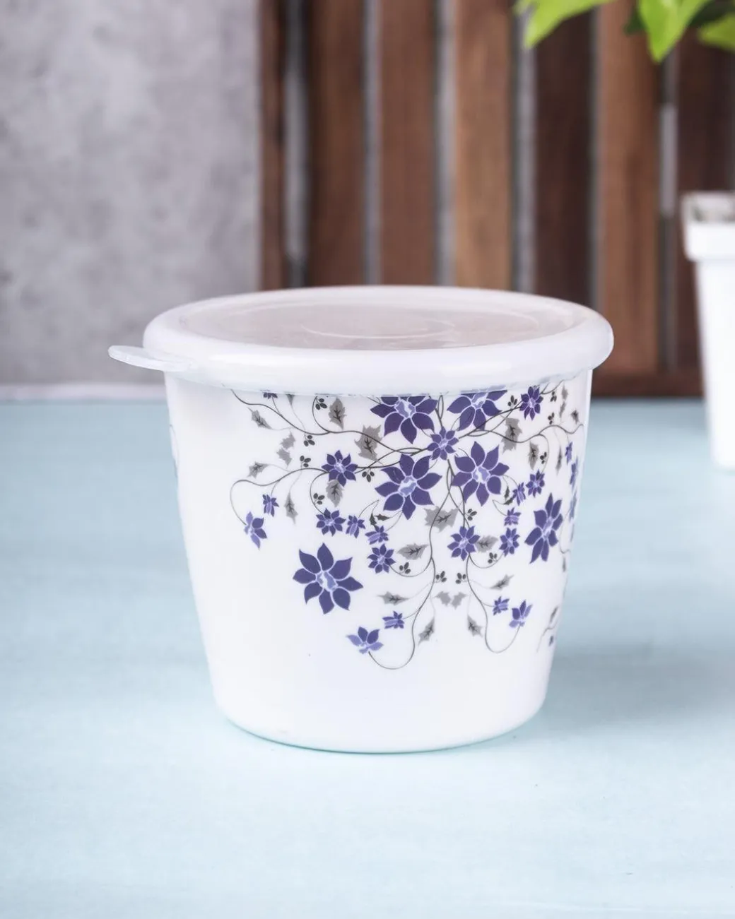 Market99 Tableware Floral Design Melamine Jar for Dining Table Pickle Storage Canister, 650 mL