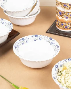 Market99 Tableware Melamine Glossy Floral Finish Soup Bowls for Dining Table ( Set Of 6, 210 mL )