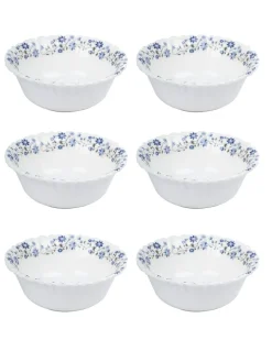 Market99 Tableware Melamine Glossy Floral Finish Soup Bowls for Dining Table ( Set Of 6, 210 mL )