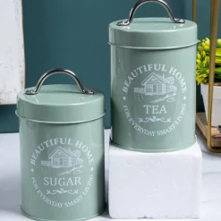 Market99 Tea & Sugar Storage Jar with Lid - Set Of 2, Each 850mL