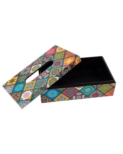 Market99 Tissue Box, Multiple Style Print, Multicolour, MDF