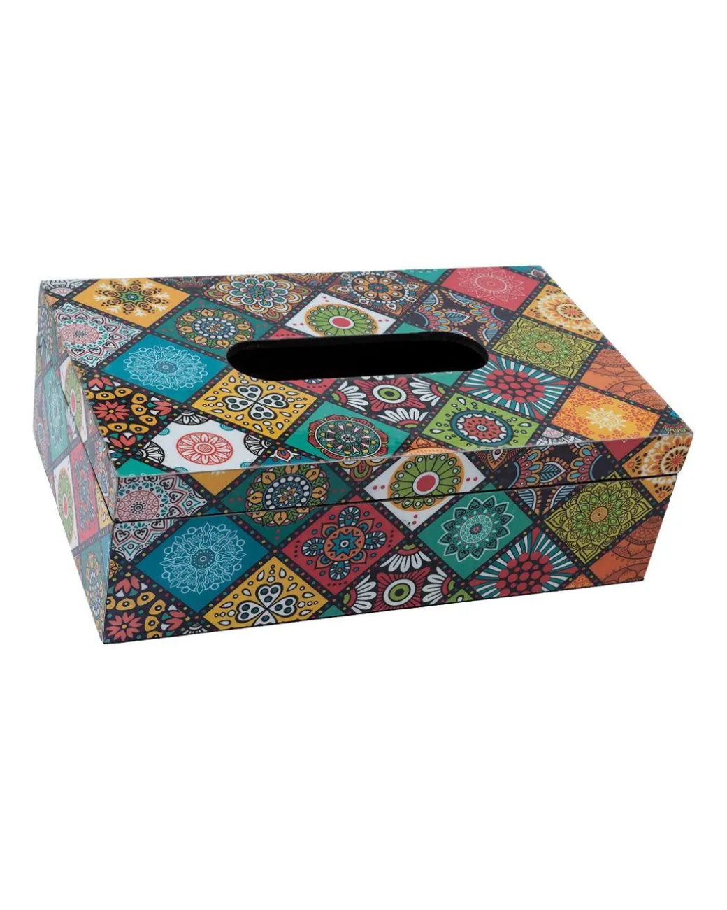 Market99 Tissue Box, Multiple Style Print, Multicolour, MDF