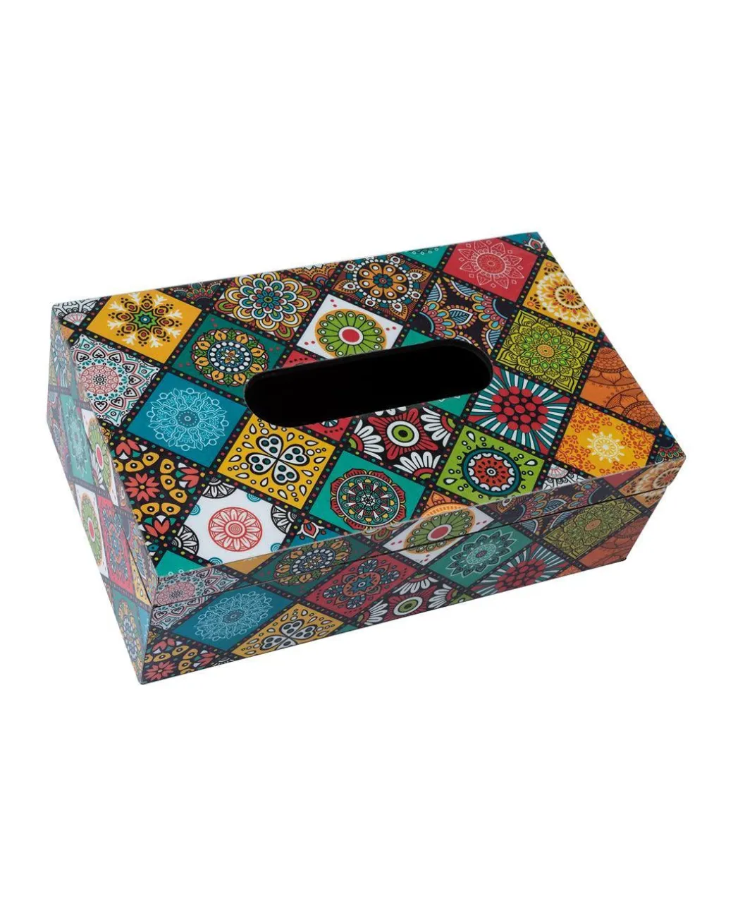 Market99 Tissue Box, Multiple Style Print, Multicolour, MDF