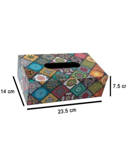 Market99 Tissue Box, Multiple Style Print, Multicolour, MDF