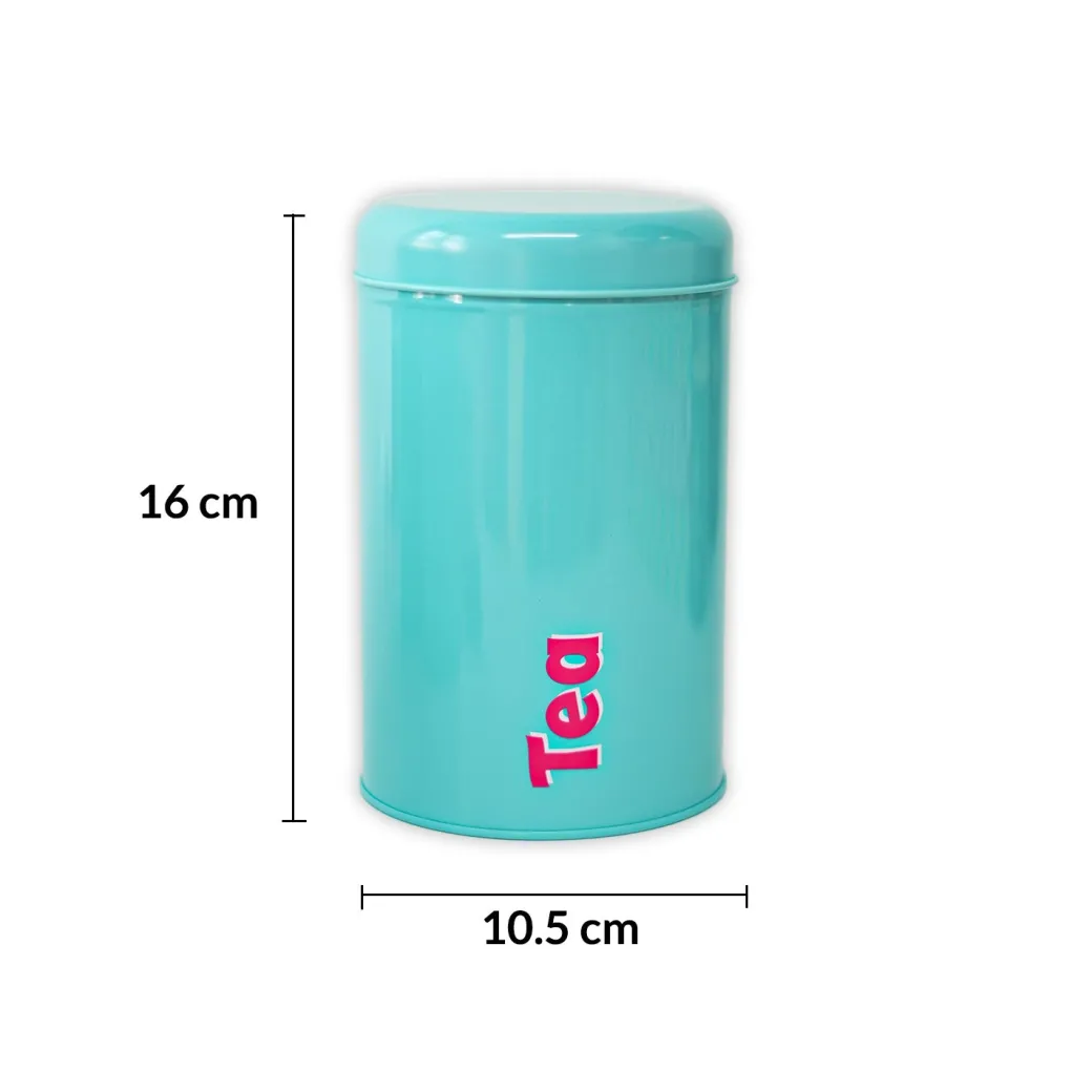 MARKET99 Turquoise Iron Coffee, Tea & Sugar Jars - (1000 ml Each, Set Of 3)