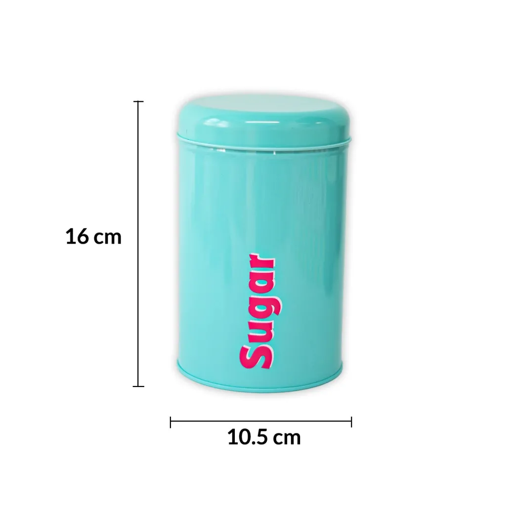 MARKET99 Turquoise Iron Coffee, Tea & Sugar Jars - (1000 ml Each, Set Of 3)