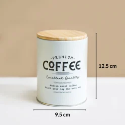 MARKET99 White Iron Coffee, Tea & Sugar Jars - (1000 ml Each, Set Of 3)