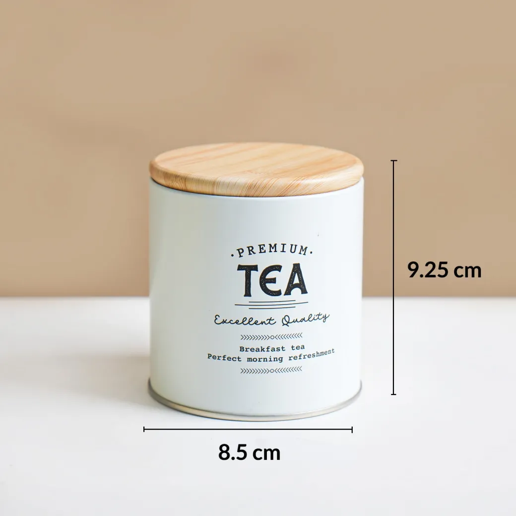 MARKET99 White Iron Coffee, Tea & Sugar Jars - (1000 ml Each, Set Of 3)