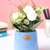 Market99 White Rose Flower With Blue Pot