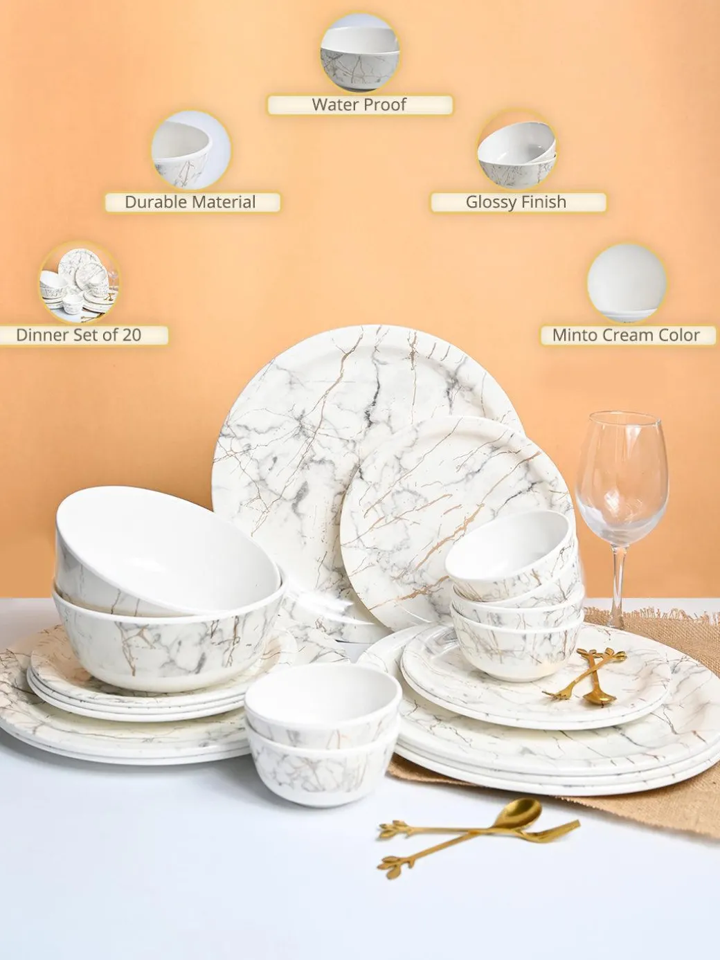 MARKET99 White Static Dinner Set