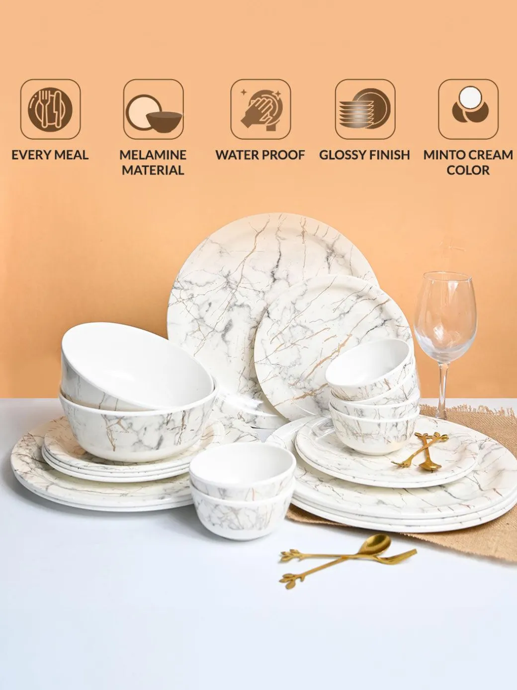 MARKET99 White Static Dinner Set