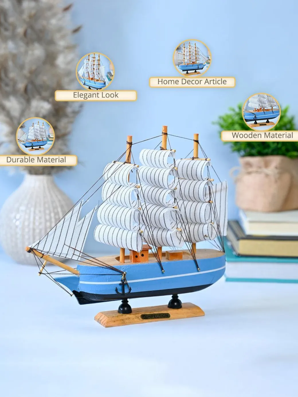 Market99 Wooden Decorative Sailing Ship