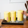 MARKET99 Yellow Iron Coffee, Tea & Sugar Jars - (1000 ml Each, Set of 3)