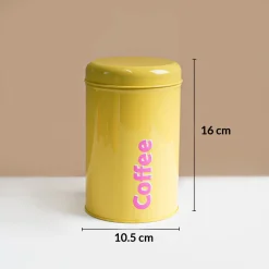 MARKET99 Yellow Iron Coffee, Tea & Sugar Jars - (1000 ml Each, Set of 3)