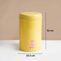 MARKET99 Yellow Iron Coffee, Tea & Sugar Jars - (1000 ml Each, Set of 3)