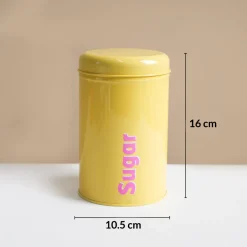 MARKET99 Yellow Iron Coffee, Tea & Sugar Jars - (1000 ml Each, Set of 3)