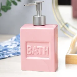 Maroon Ceramic Liquid Soap Dispenser - Plain, Bath Accessories