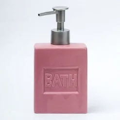 Maroon Ceramic Liquid Soap Dispenser - Plain, Bath Accessories