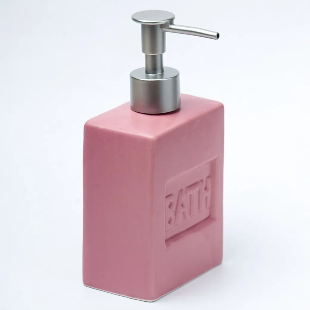 Maroon Ceramic Liquid Soap Dispenser - Plain, Bath Accessories