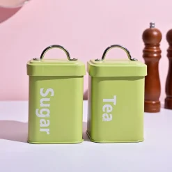 Matte Green Tea & Sugar Storage Jar