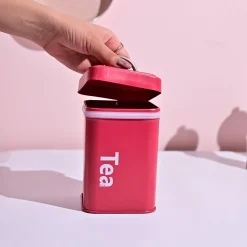 Matte Red Tea & Sugar Storage Jars