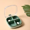 Medicine Box with 4 Sections, Olive Green, Plastic