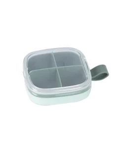 Medicine Box with 4 Sections, Olive Green, Plastic