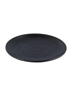 Melamine Black Round Quarter Plate (Set of 6)